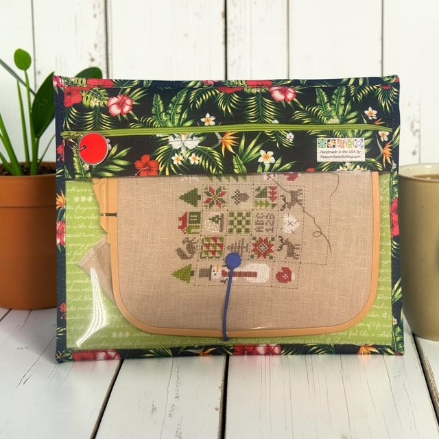 Cross Stitch Project Bag - Tropical Flowers Floral - Standard Bag