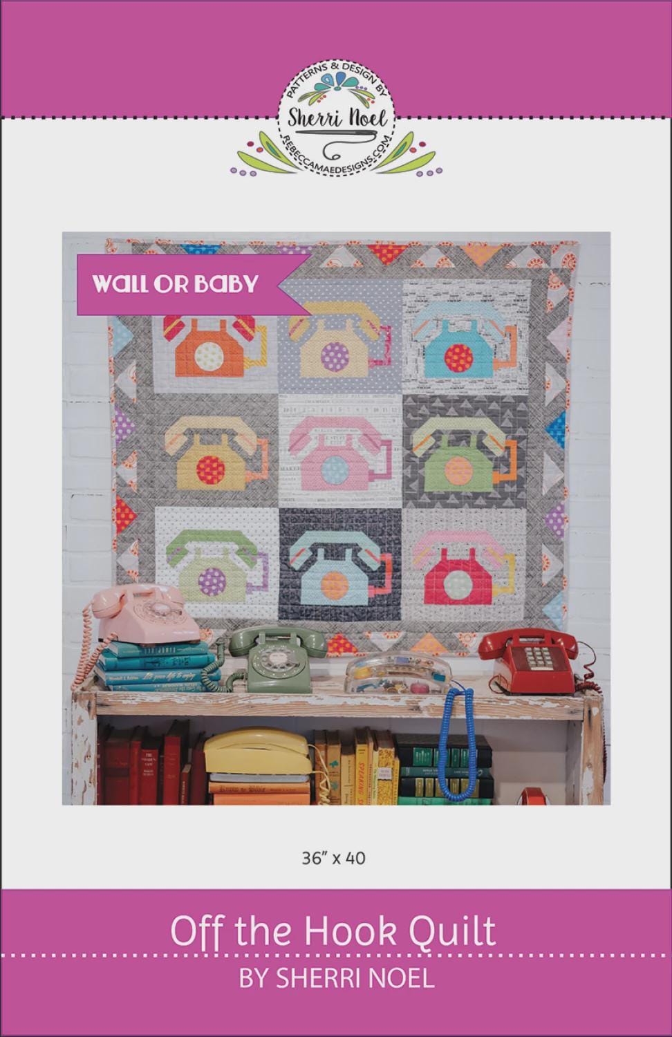 Sherri Noel - Off the hook Telephone Quilt pattern chart - Wall hanging