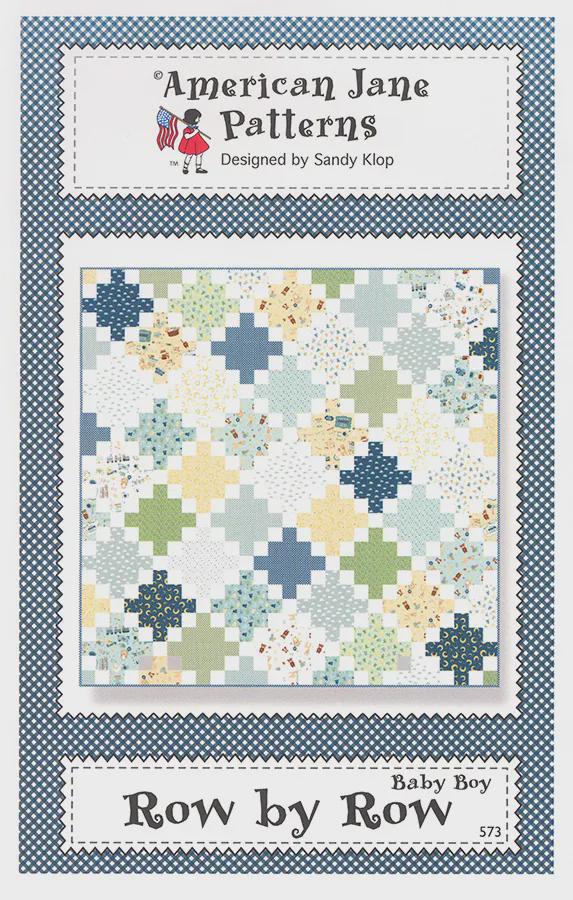 Row by Row Baby Boy Quilt Pattern - American Jane - Easy - Beginner - Jelly roll friendly