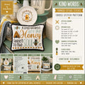 Kind Words Cross Stitch Pattern | Primrose Cottage Stitches | Printed Paper Chart | Bee Cross Stitch | Honey Pillow Pattern