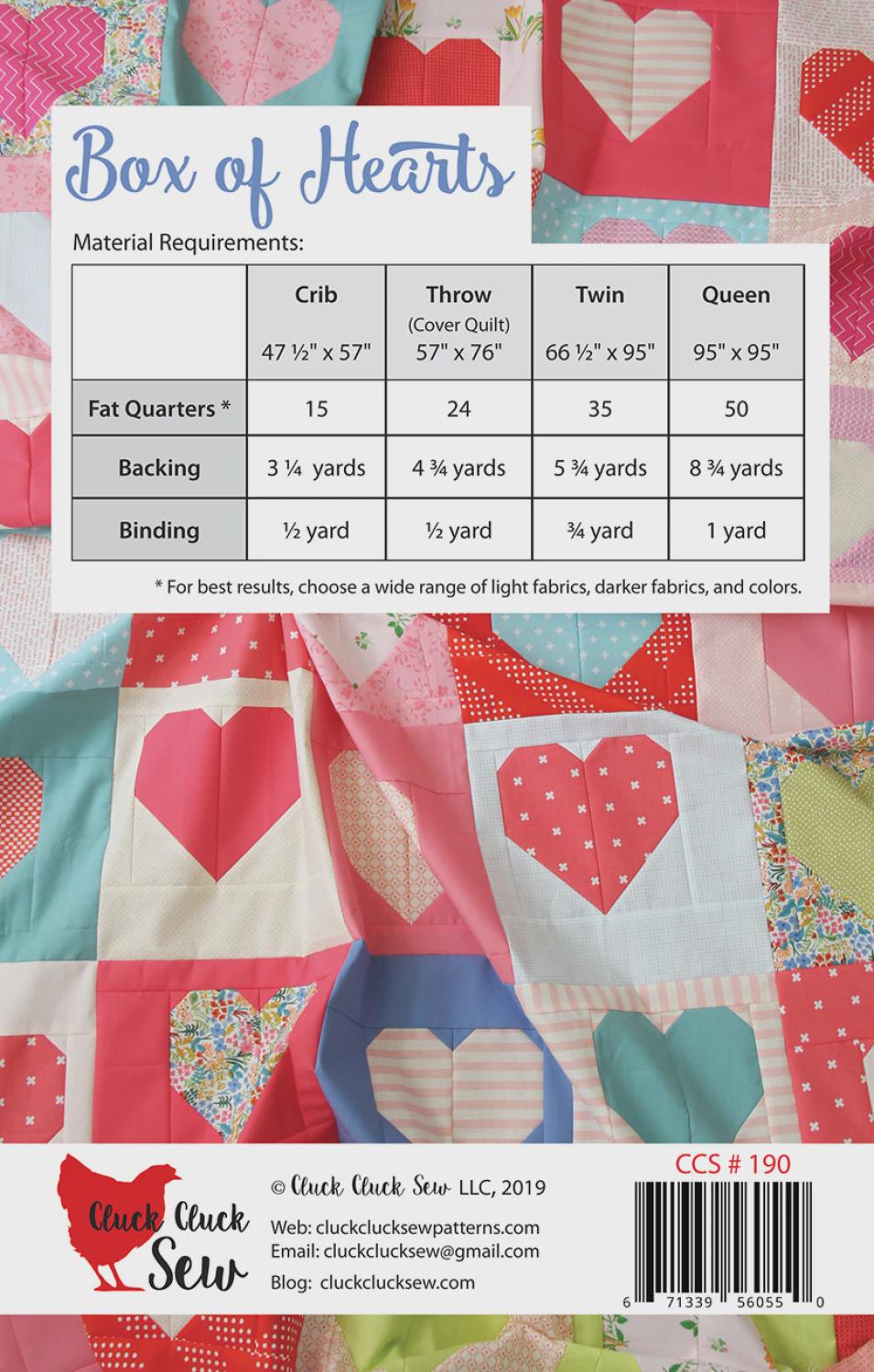 Box of Hearts Quilt Pattern – Fat Quarter Friendly, Modern Design (4 Sizes)