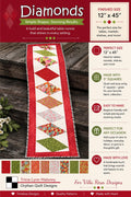 Diamonds Picnic Quilt Pattern - Scrappy Diamond Table Runner Quilt - Villa Rosa Designs - easy beginner
