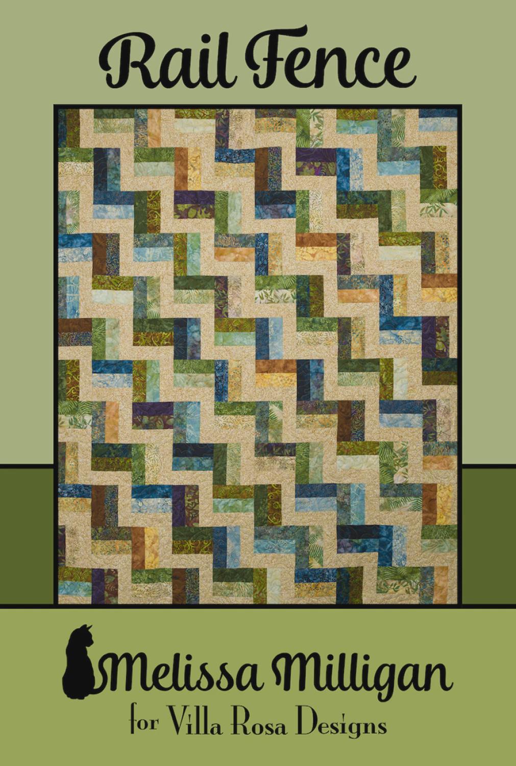 Rail Fence Quilt Pattern – Melissa Milligan for Villa Rosa Designs, Rustic Patchwork Quilt