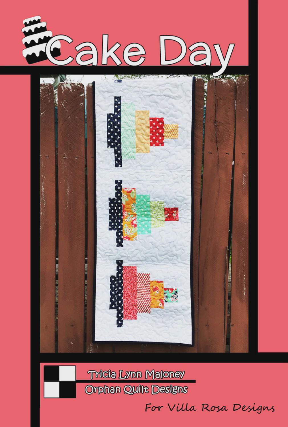 Cake Day Quilt Pattern - Fun Scrappy Table Runner Quilt - Villa Rosa Designs - easy beginner