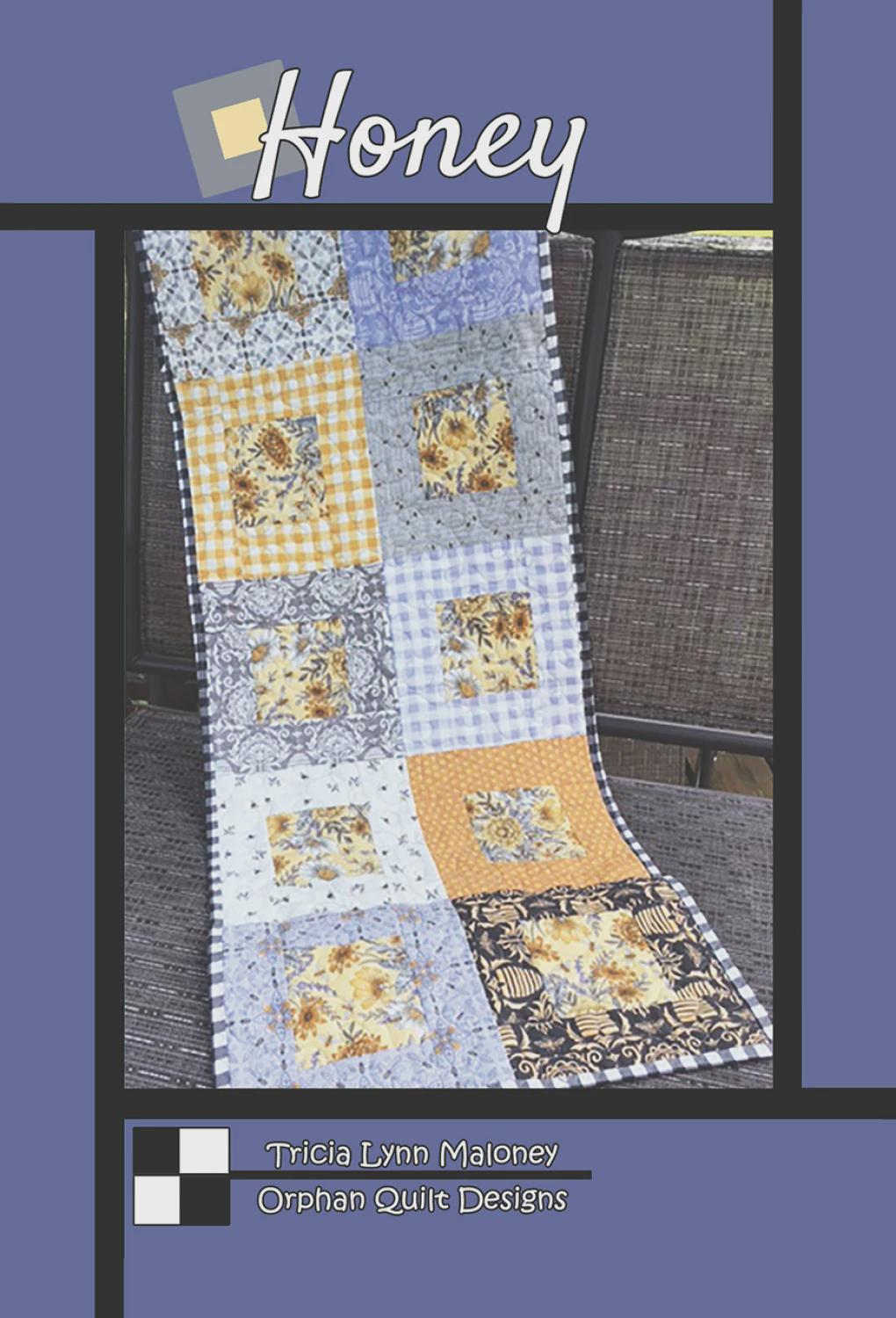 Honey Quilt Pattern -Warm Scrappy Table Runner Quilt - Villa Rosa Designs - easy beginner