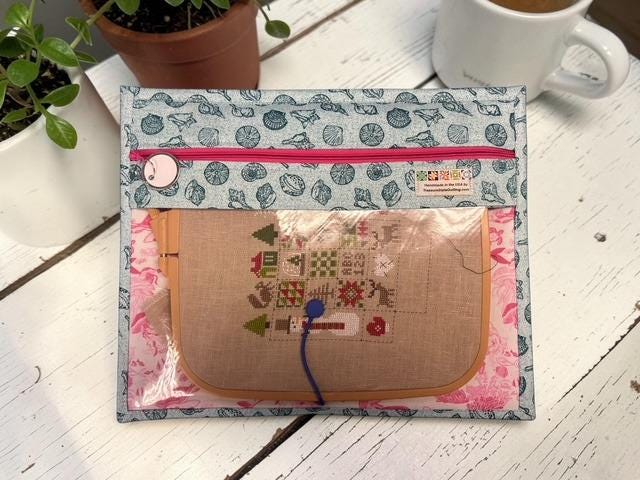 Cross Stitch Project Bag - Ocean Shells - Standard size