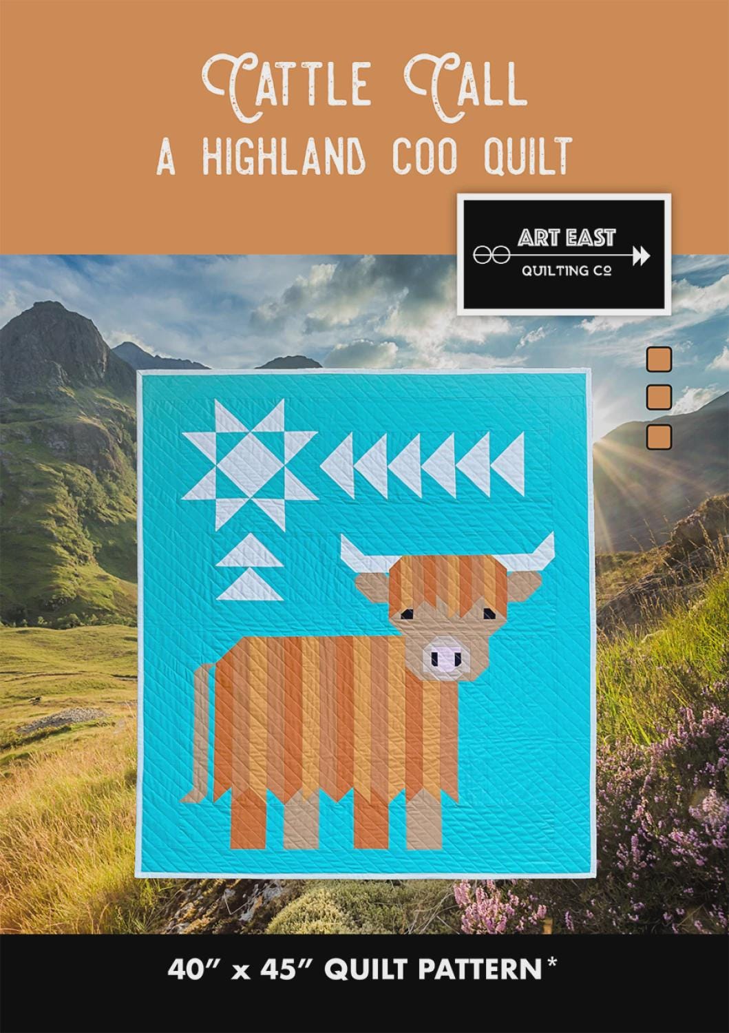Cattle Call Highland Coo Quilt Pattern – 40in x 45in Modern Wall Hanging