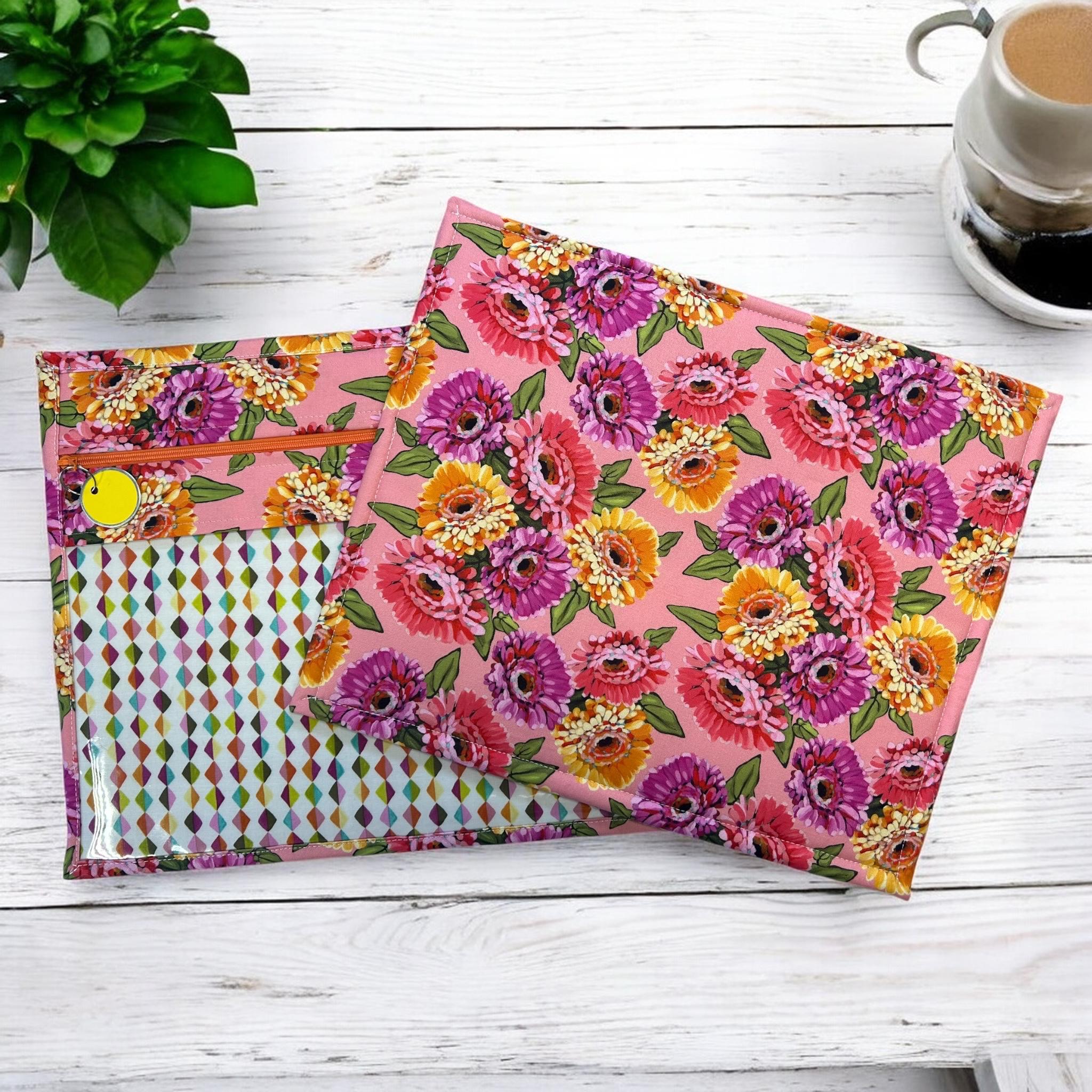 Cross Stitch Project Bag - Zinnias - Standard Bag
