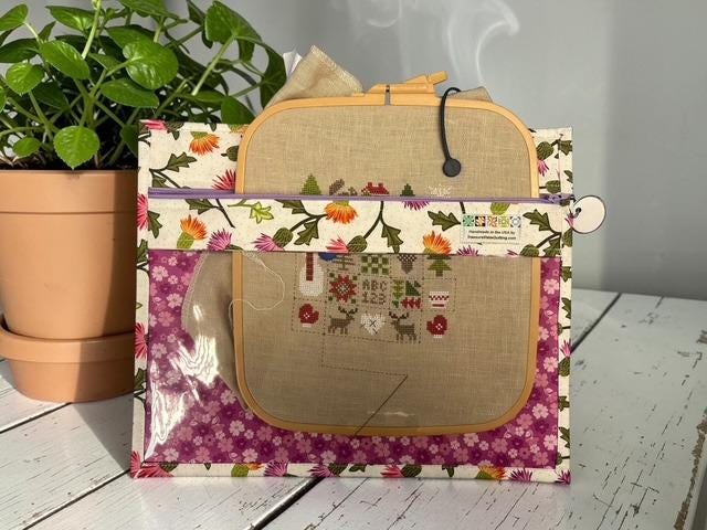 Cross Stitch Project Bag - Corn Flower - Standard size