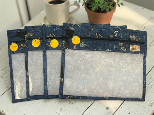 Cross Stitch Project Bag - Black Bird - Standard Bag