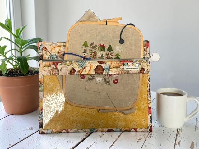 Cross Stitch Project Bag - Ocean Shells - Standard size