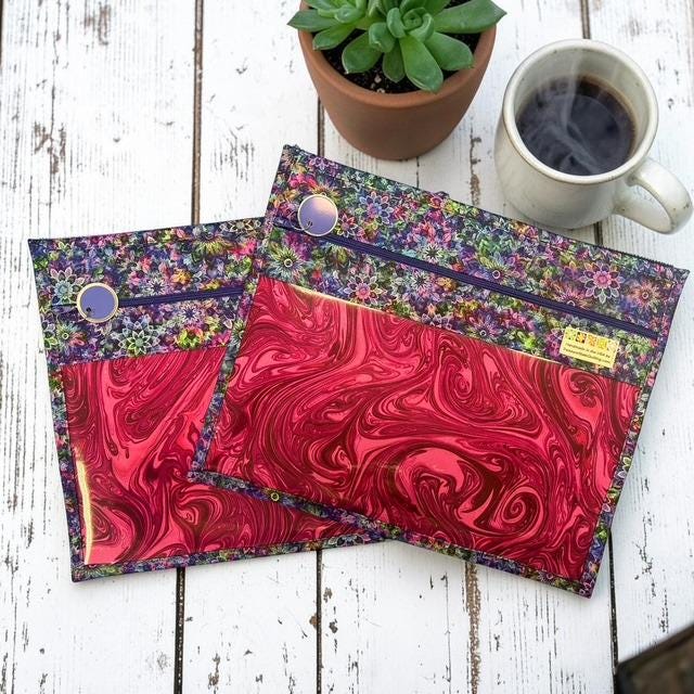 Cross Stitch Project Bag - Digital Flowers - Standard Bag