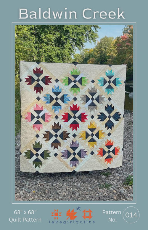 Baldwin Creek Quilt Pattern – Beginner Scrappy Modern Patchwork (68" x 68")