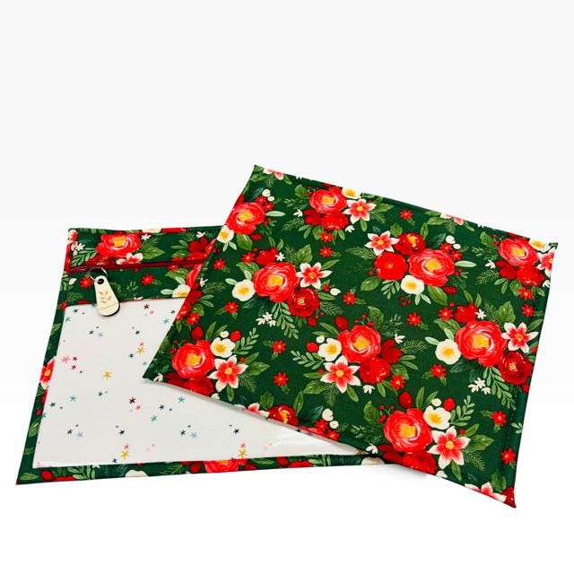 Poinsettia Christmas Red Stars project bag